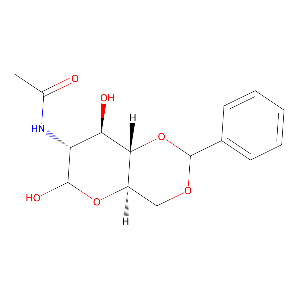2-Acetamido-4,6-o-benzylidene-2-deoxy-D-glucopyranose molecular structure, CAS 29776-43-0