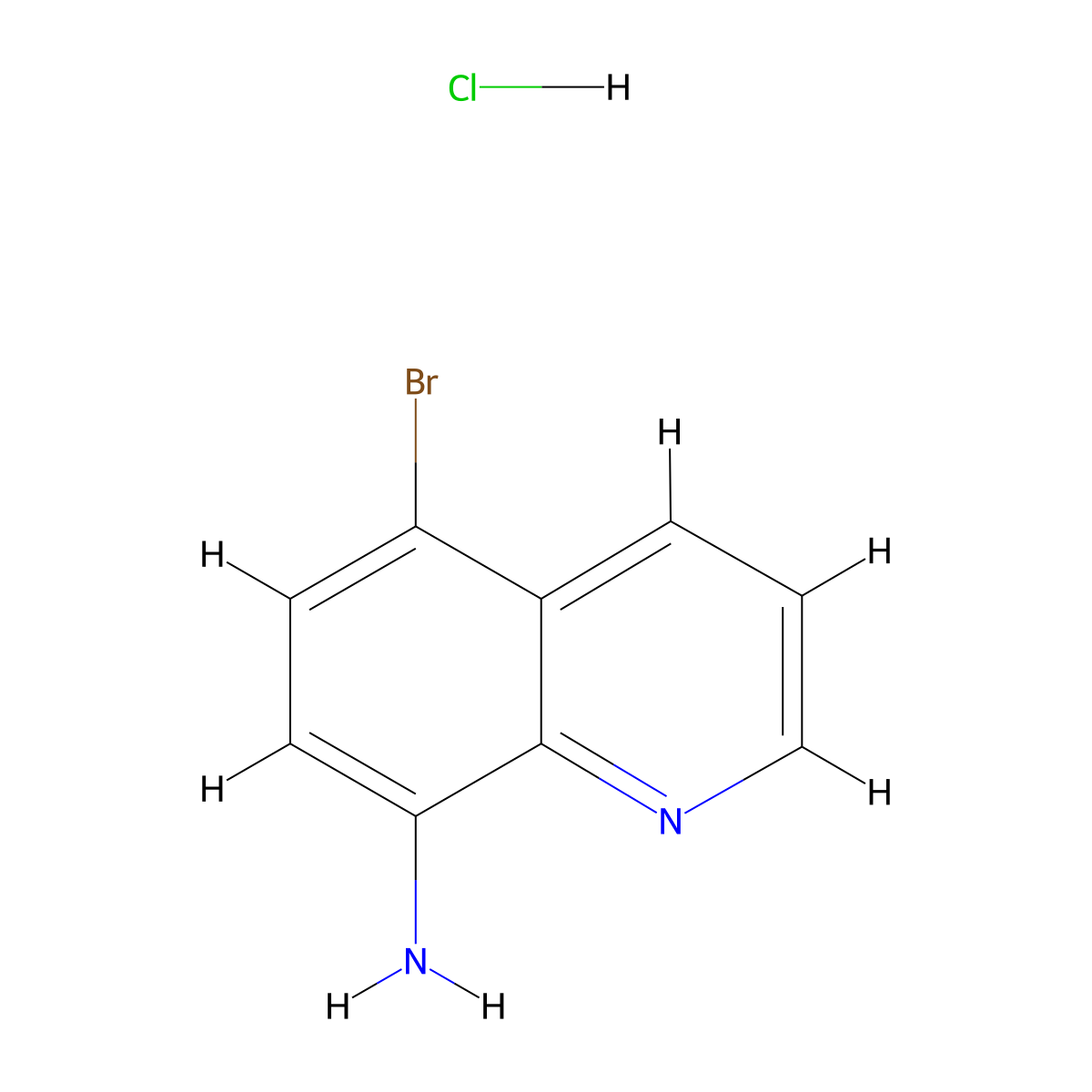 5-Bromoquinolin-8-amine hydrochloride molecular structure, CAS 297760-76-0