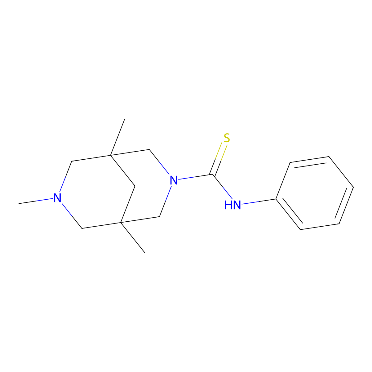 1,5,7-trimethyl-N-phenyl-3,7-diazabicyclo[3.3.1]nonane-3-carbothioamide molecular structure, CAS 297762-79-9