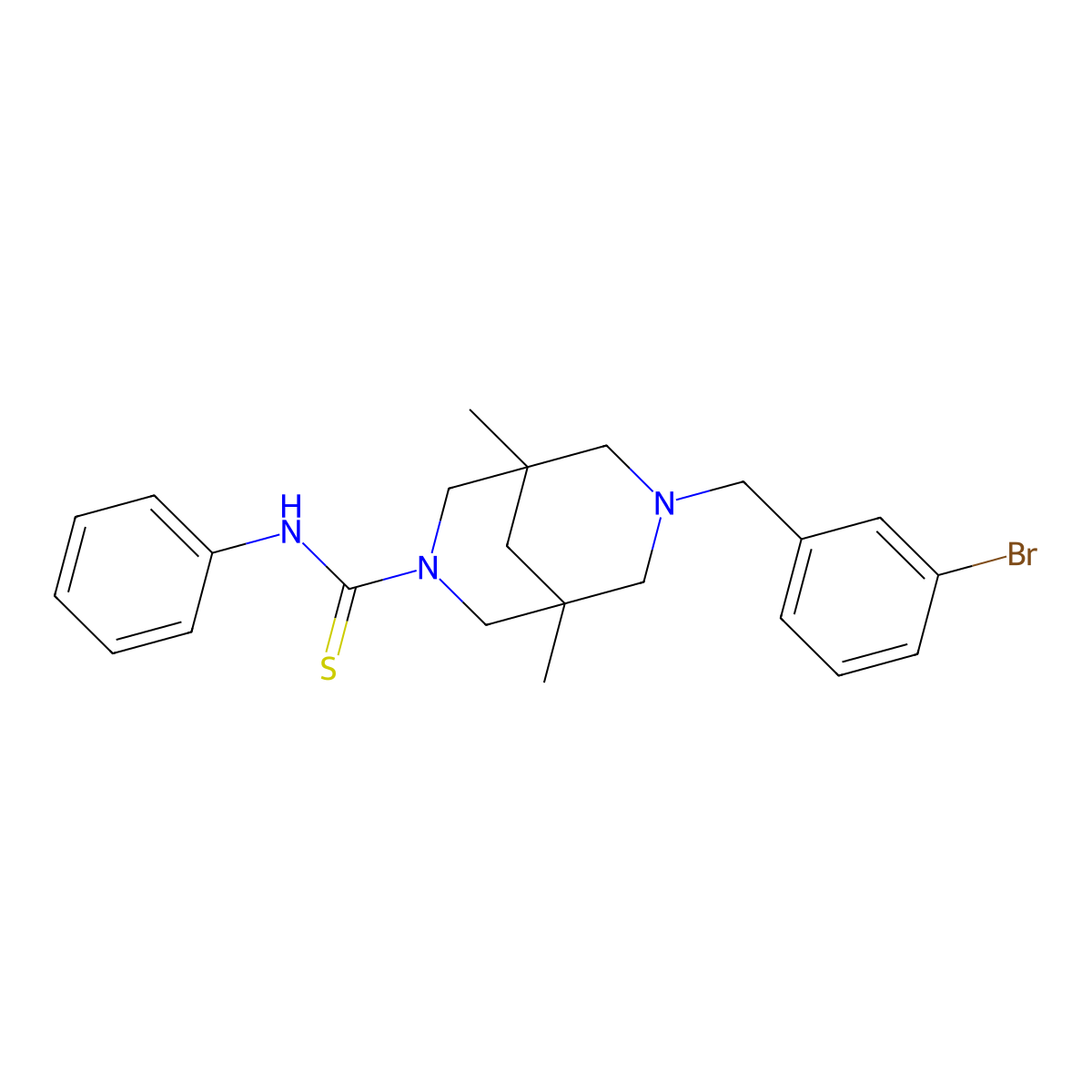 7-(3-bromobenzyl)-1,5-dimethyl-N-phenyl-3,7-diazabicyclo[3.3.1]nonane-3-carbothioamide molecular structure, CAS 297762-81-3