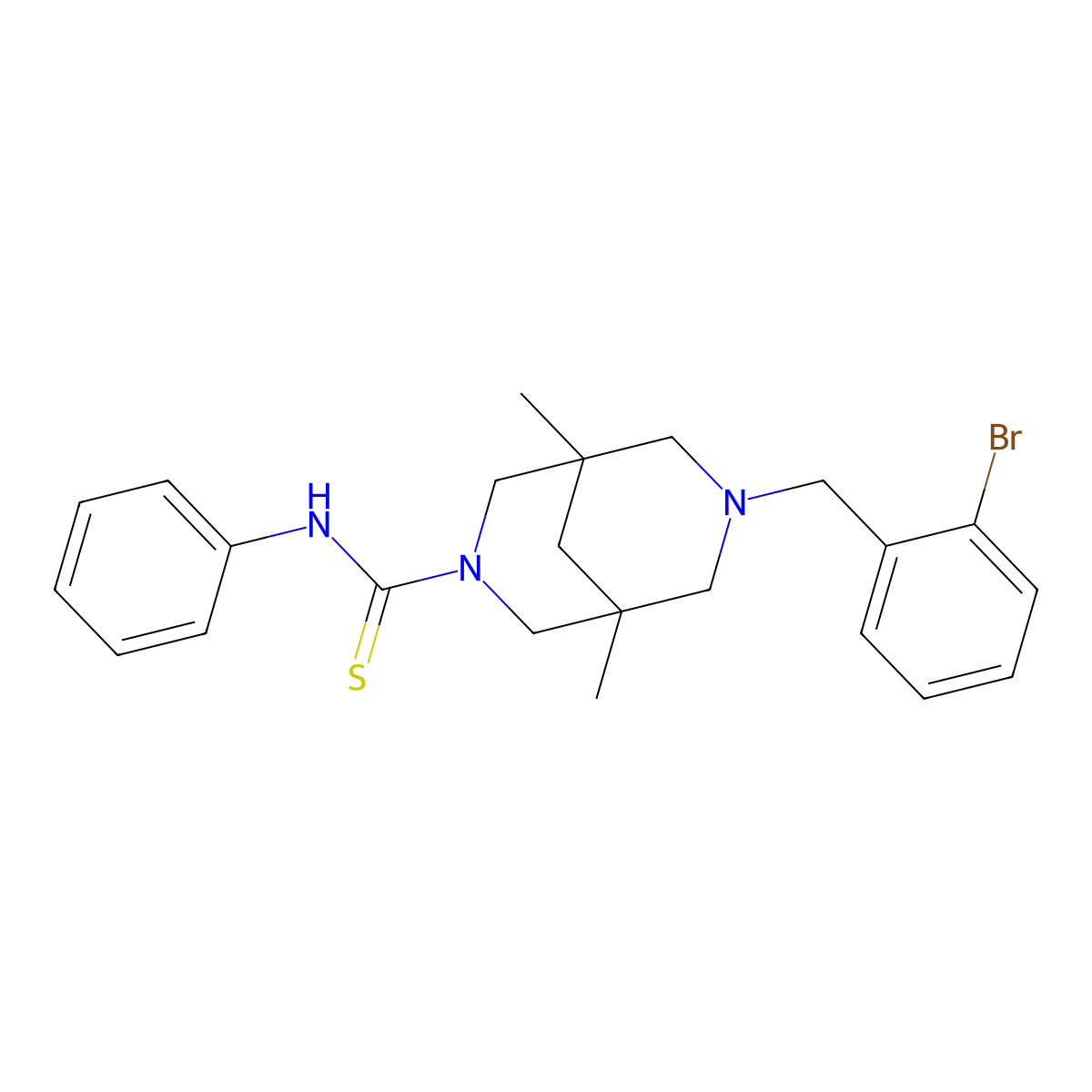 7-(2-bromobenzyl)-1,5-dimethyl-N-phenyl-3,7-diazabicyclo[3.3.1]nonane-3-carbothioamide molecular structure, CAS 297762-82-4