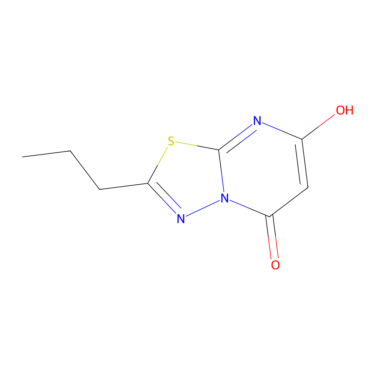 7-hydroxy-2-propyl-5H-[1,3,4]thiadiazolo[3,2-a]pyrimidin-5-one molecular structure, CAS 297763-38-3