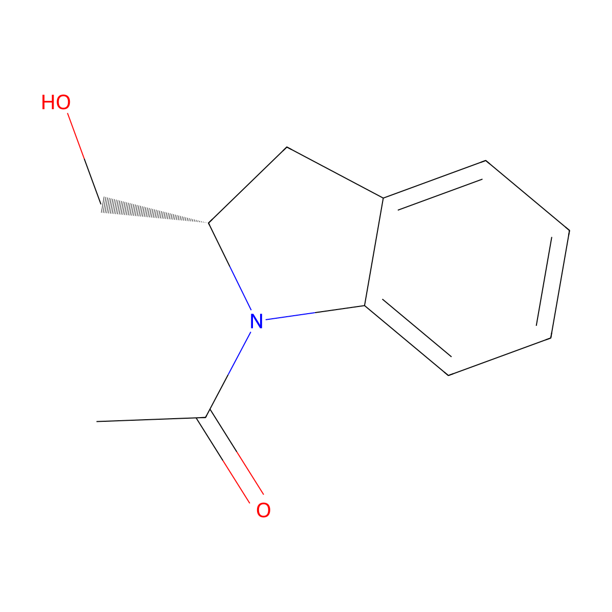 (S)-1-(2-(hydroxymethyl)indolin-1-yl)ethan-1-one molecular structure, CAS 297765-25-4