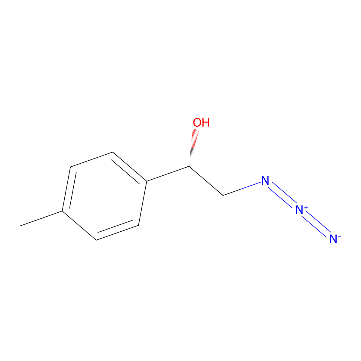 (1S)-2-azido-1-(4-methylphenyl)ethan-1-ol molecular structure, CAS 297765-46-9