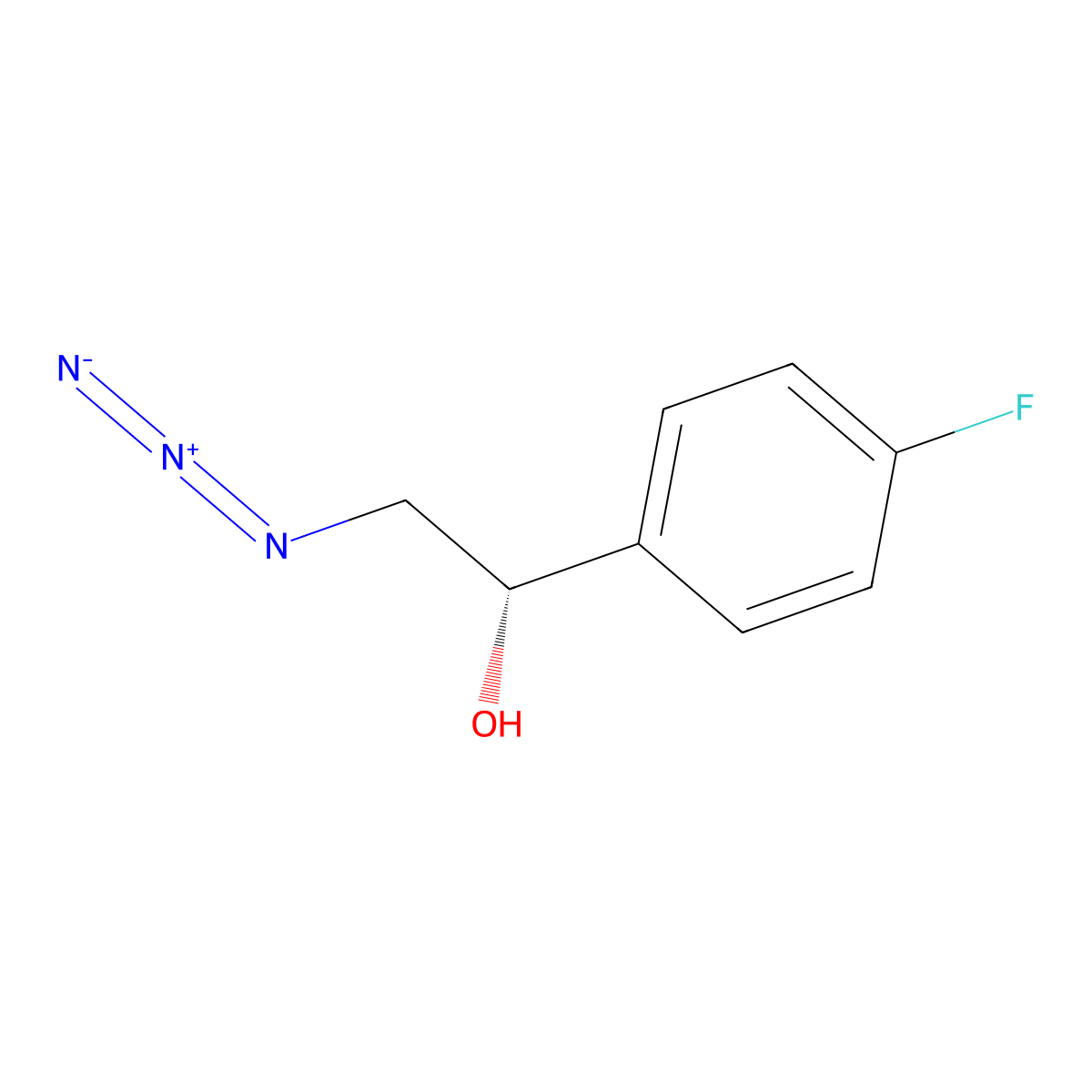 (1S)-2-azido-1-(4-fluorophenyl)ethan-1-ol molecular structure, CAS 297765-48-1