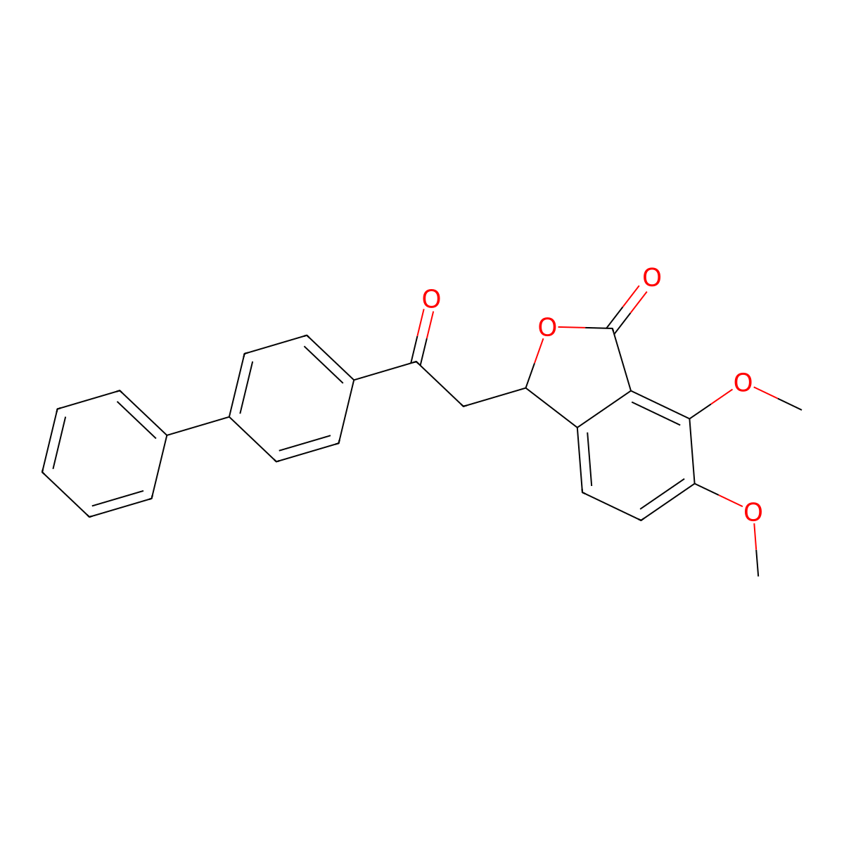 3-(2-([1,1'-biphenyl]-4-yl)-2-oxoethyl)-6,7-dimethoxyisobenzofuran-1(3H)-one molecular structure, CAS 297773-03-6
