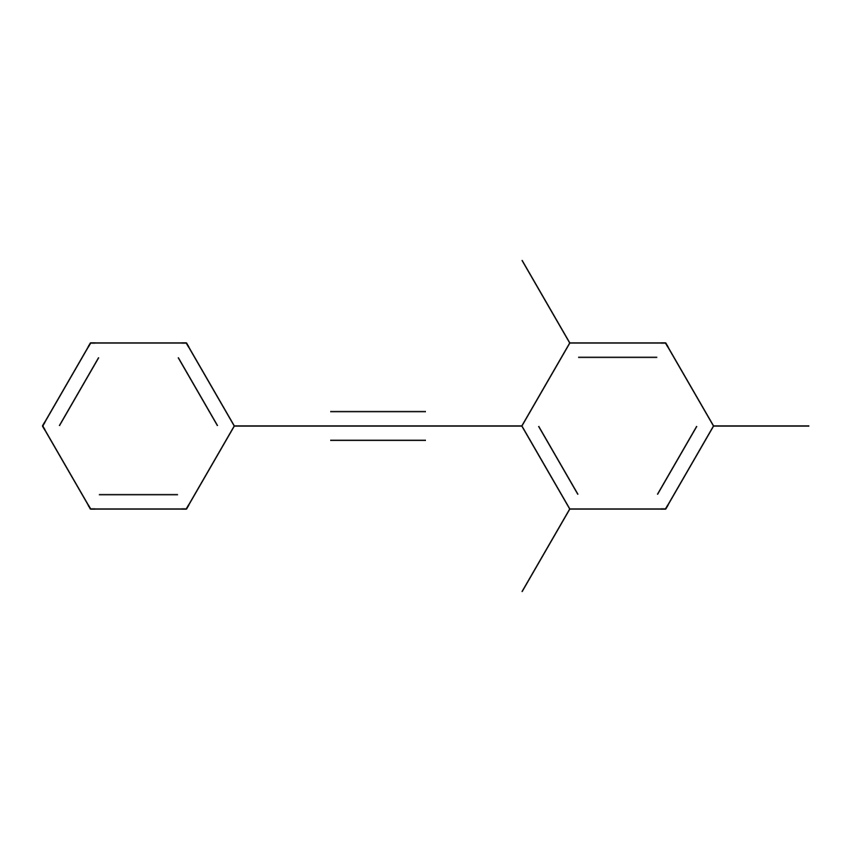 1,3,5-Trimethyl-2-(phenylethynyl)benzene molecular structure, CAS 29778-31-2