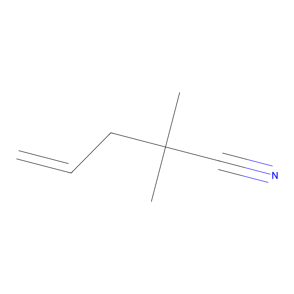 2,2-Dimethylpent-4-enenitrile molecular structure, CAS 2978-30-5