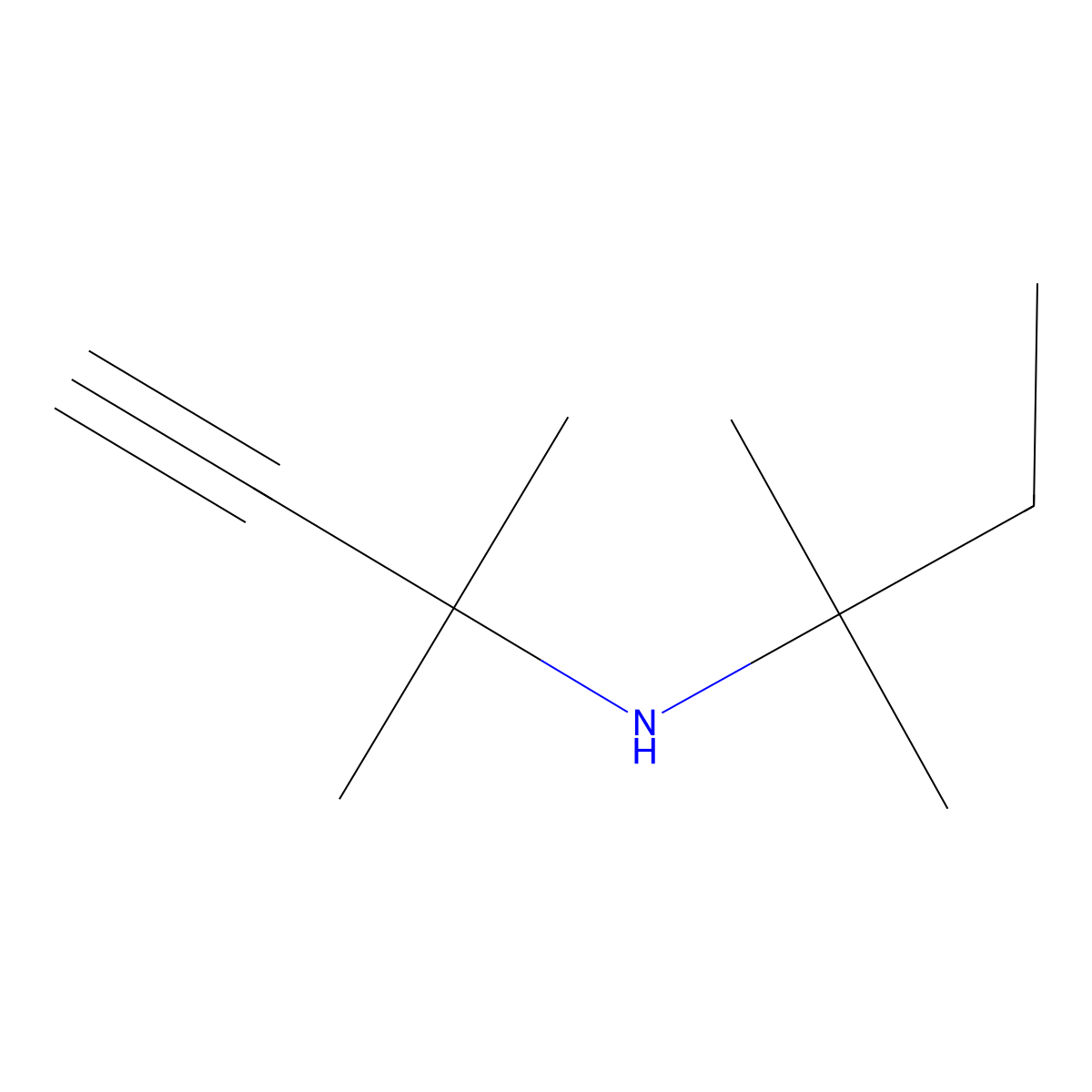 N-tert-Amyl-1,1-dimethylpropargylamine molecular structure, CAS 2978-40-7