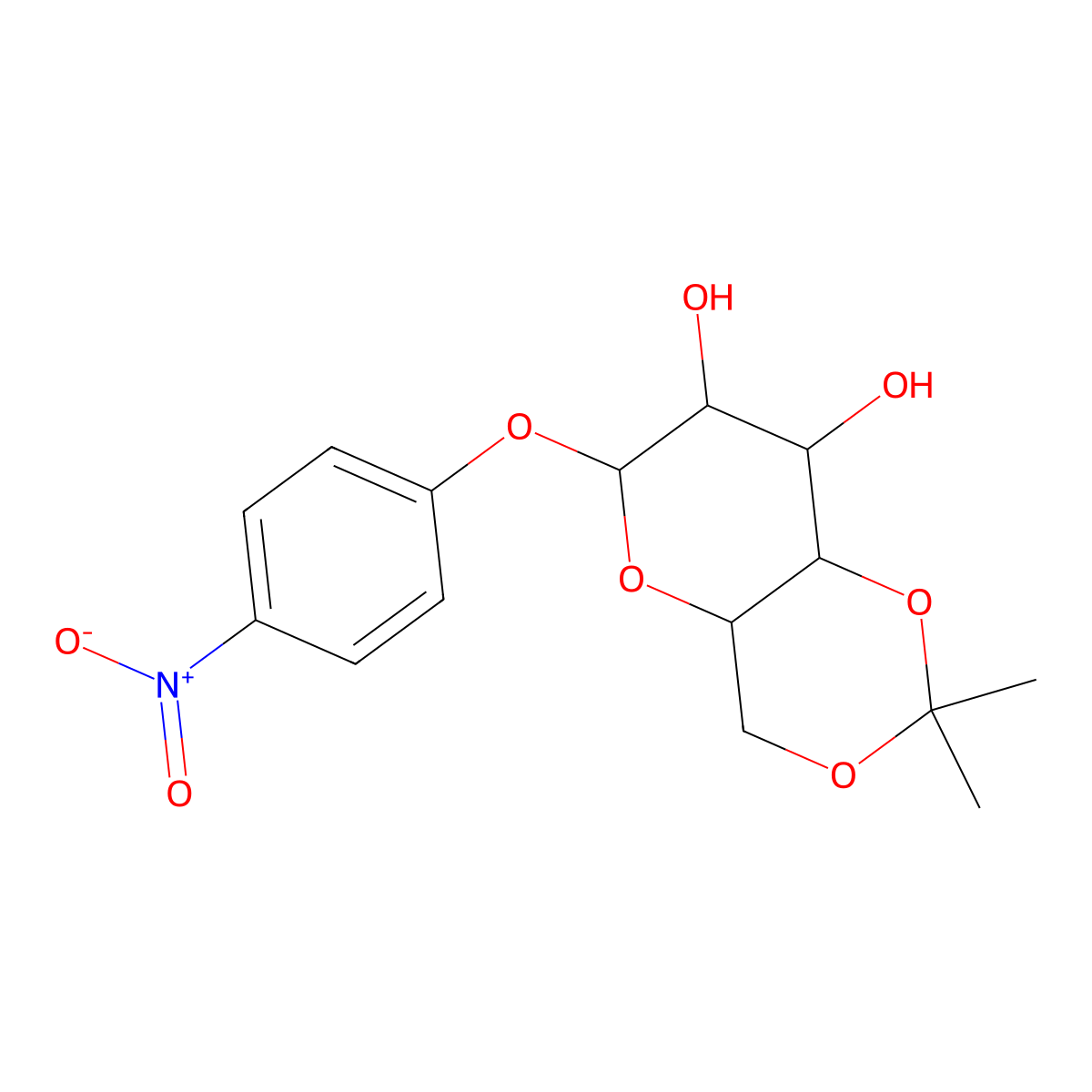2,2-Dimethyl-6-(4-nitrophenoxy)-4,4a,6,7,8,8a-hexahydropyrano[3,2-d][1,3]dioxine-7,8-diol molecular structure, CAS 29781-31-5