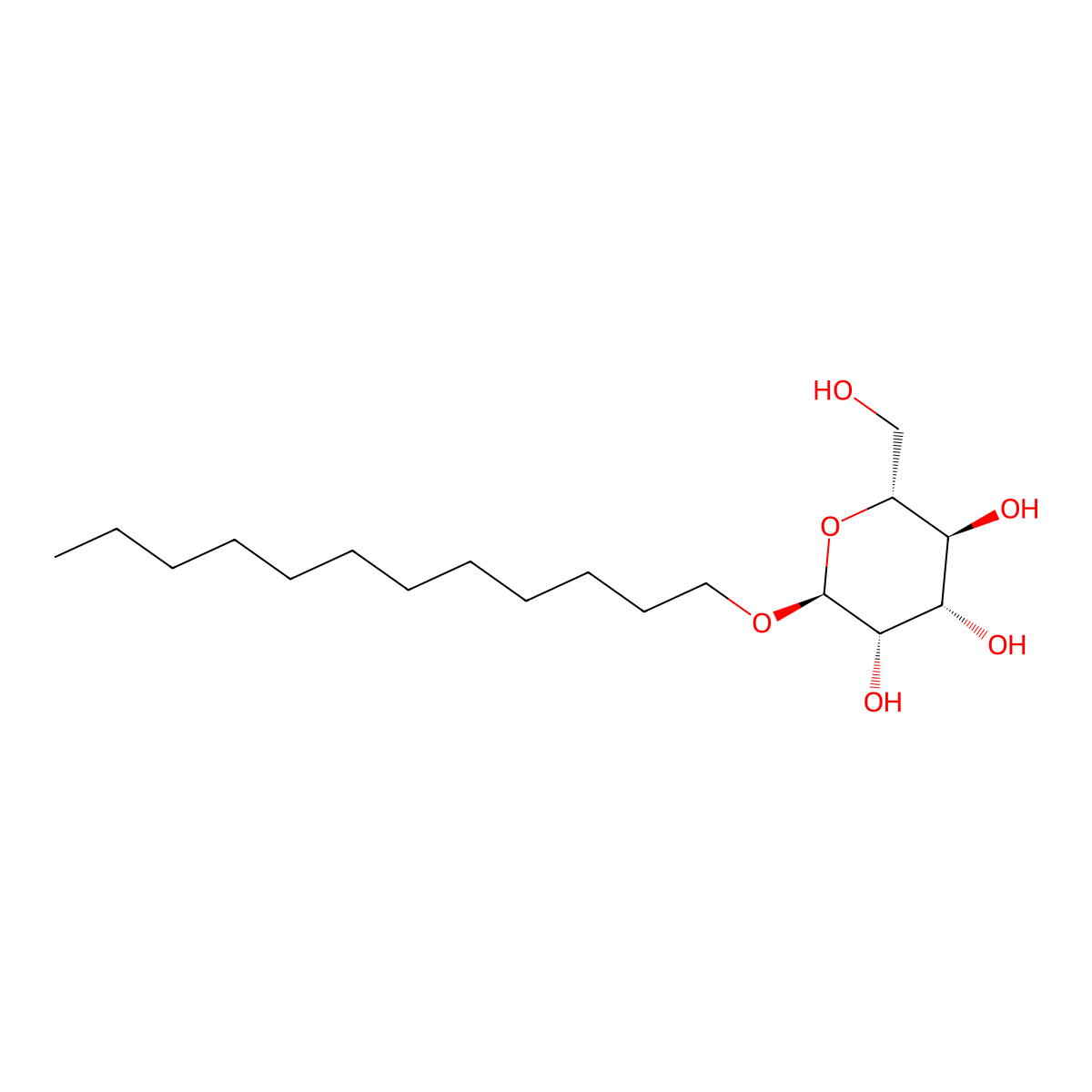 (2S,3S,4S,5S,6R)-2-(Dodecyloxy)-6-(hydroxymethyl)tetrahydro-2H-pyran-3,4,5-triol molecular structure, CAS 29781-83-7