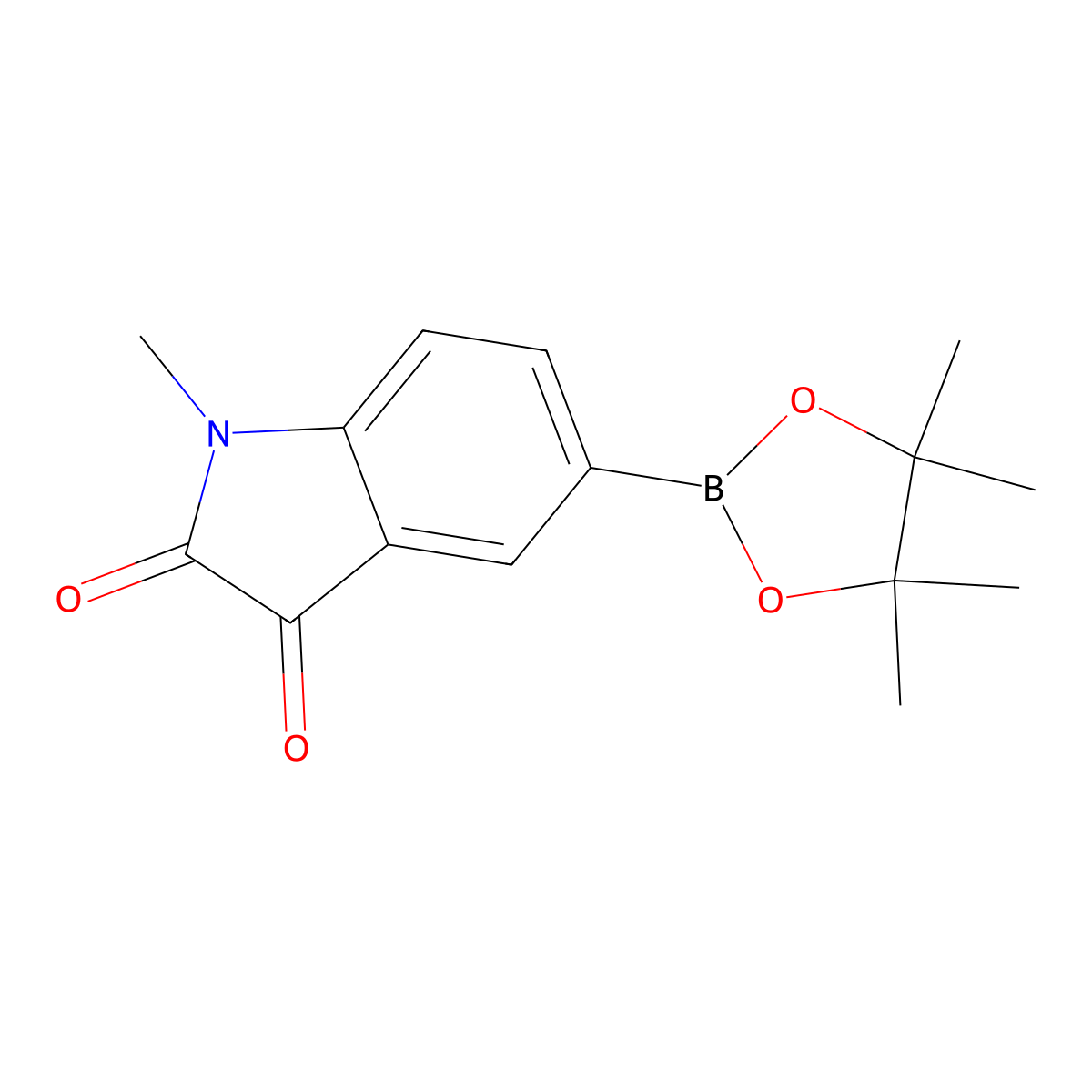 1-Methyl-5-(4,4,5,5-tetramethyl-1,3,2-dioxaborolan-2-YL)indoline-2,3-dione molecular structure, CAS 2978141-01-2