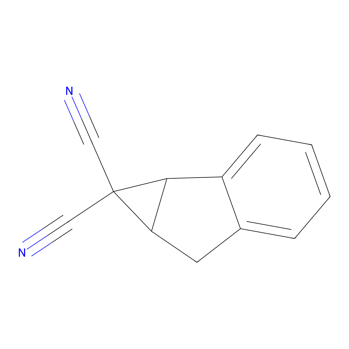 6,6a-Dihydrocyclopropa[a]indene-1,1(1aH)-dicarbonitrile molecular structure, CAS 29782-31-8