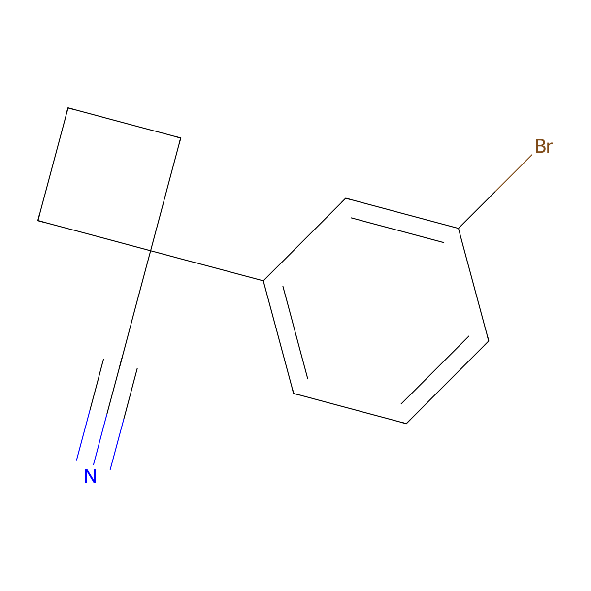 1-(3-Bromophenyl)cyclobutane-1-carbonitrile molecular structure, CAS 29786-38-7