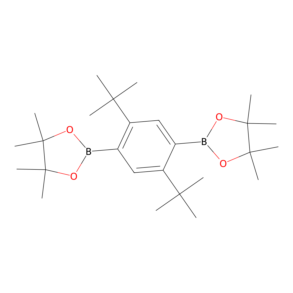 2,2'-(2,5-Di-tert-butyl-1,4-phenylene)bis(4,4,5,5-tetramethyl-1,3,2-dioxaborolane) molecular structure, CAS 2978680-46-3
