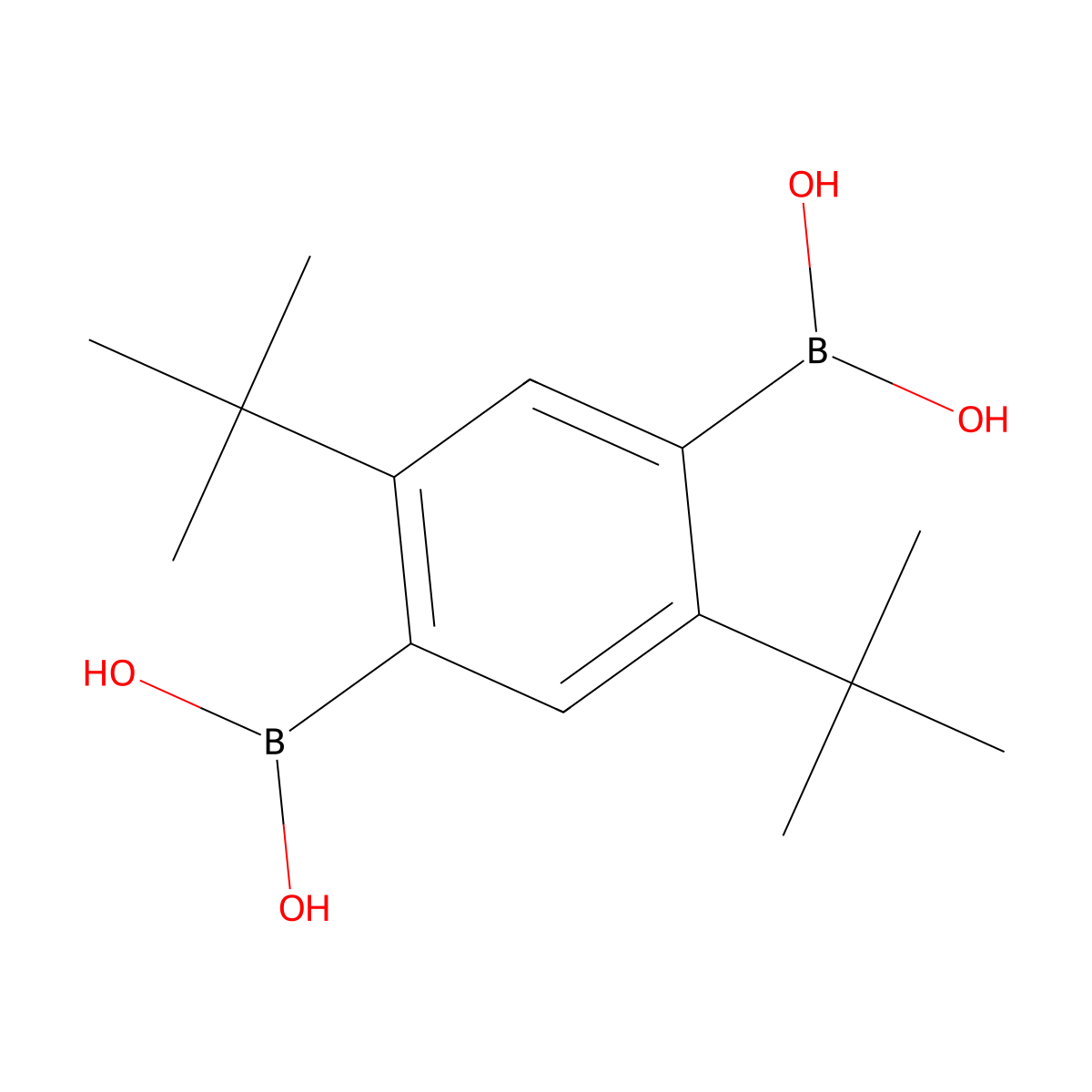 (2,5-Di-tert-butyl-1,4-phenylene)diboronic acid molecular structure, CAS 2978680-47-4