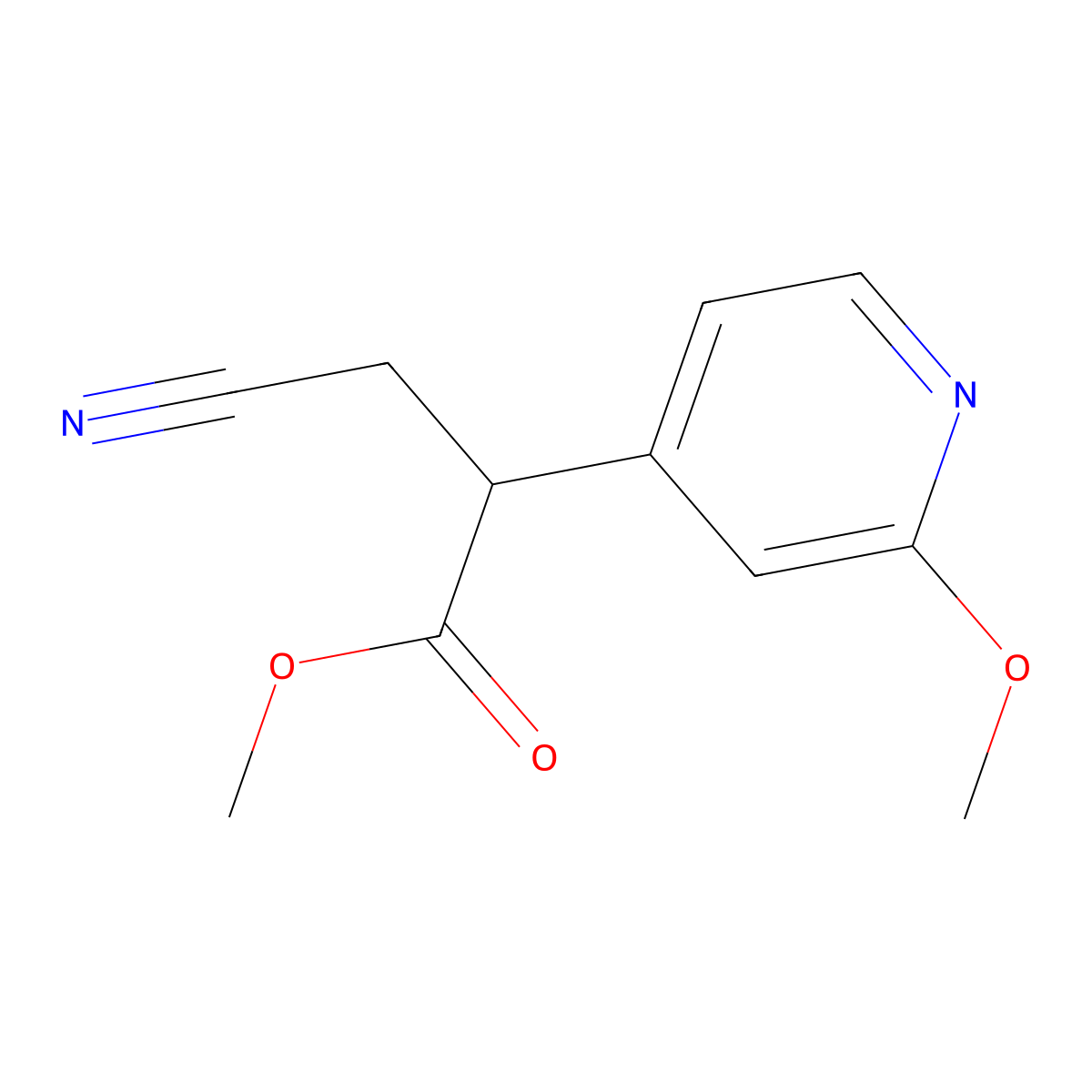 Methyl 3-Cyano-2-(2-methoxypyridin-4-yl)propanoate molecular structure, CAS 2978696-60-3