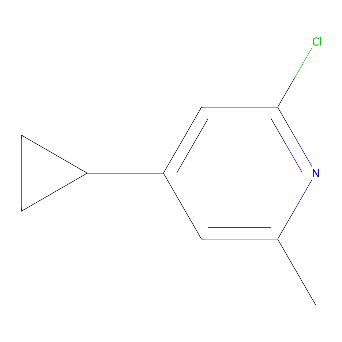 2-Chloro-4-cyclopropyl-6-methylpyridine molecular structure, CAS 2978822-91-0