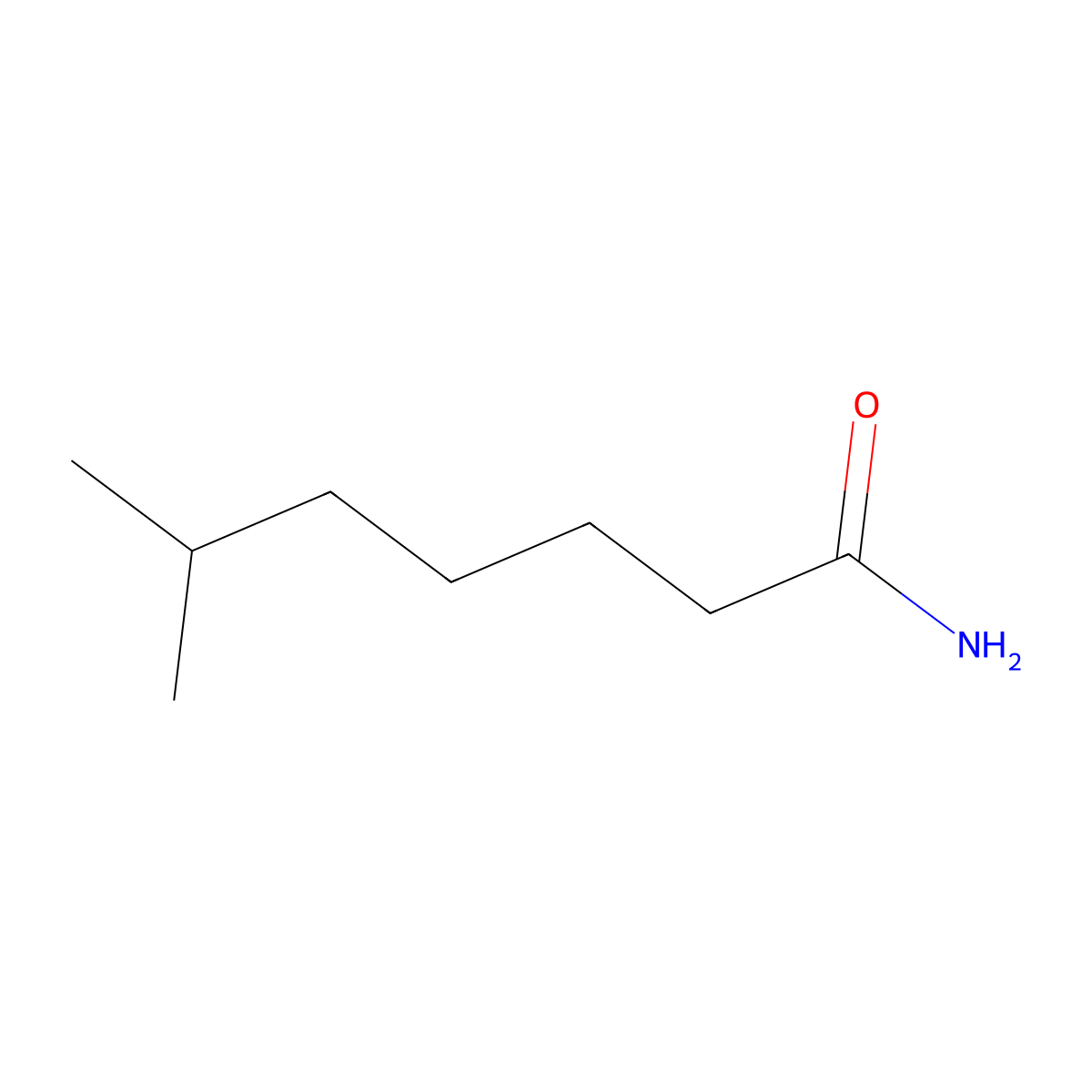 6-Methylheptanamide molecular structure, CAS 2979-83-1
