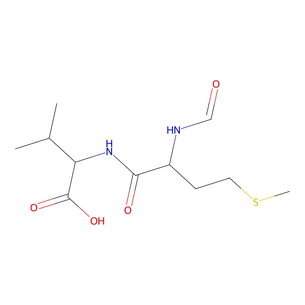 N-Formylmethionylvaline molecular structure, CAS 29790-45-2
