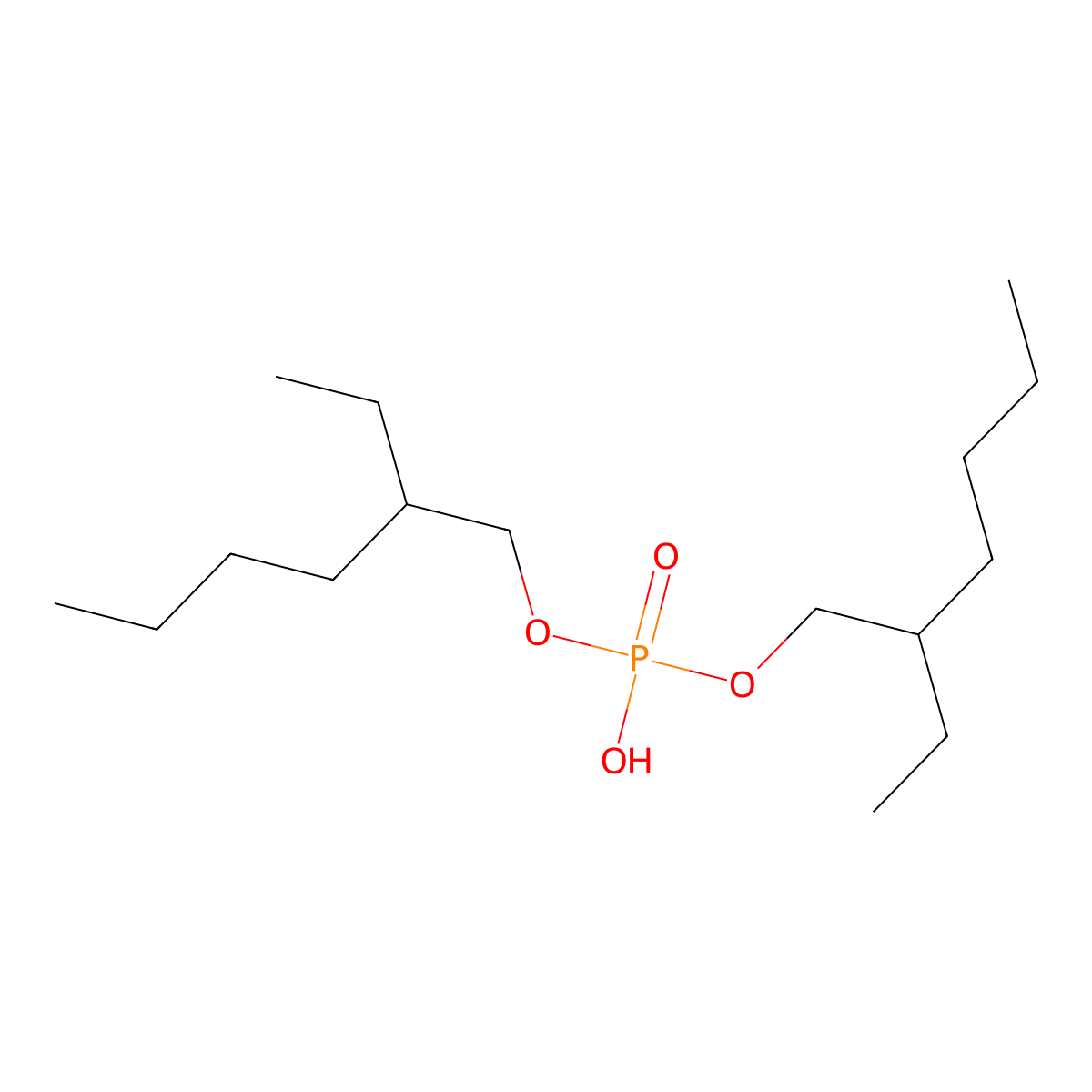 Bis(2-ethylhexyl) phosphate molecular structure, CAS 298-07-7