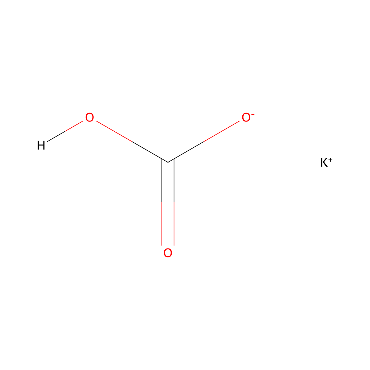 Potassium Bicarbonate molecular structure, CAS 298-14-6
