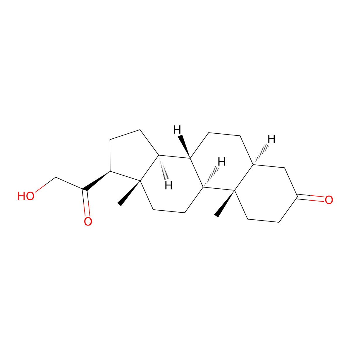 5alpha-Dihydrodeoxycorticosterone molecular structure, CAS 298-36-2