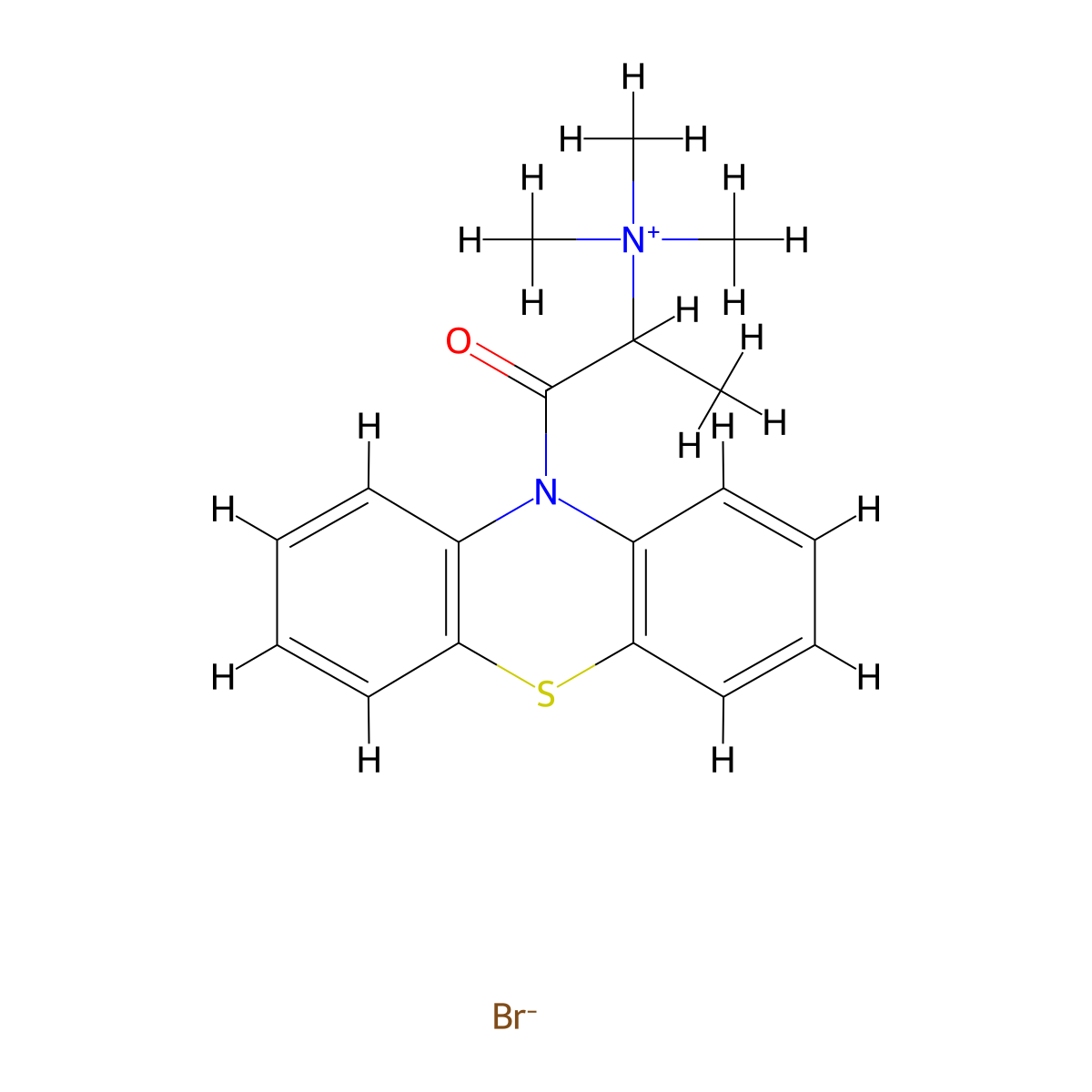 10H-Phenothiazine-10-ethanaminium, N,N,N,alpha-tetramethyl-beta-oxo-, bromide (1:1) molecular structure, CAS 298-48-6