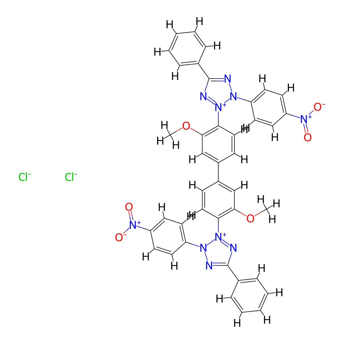 Nitroblue Tetrazolium Chloride molecular structure, CAS 298-83-9