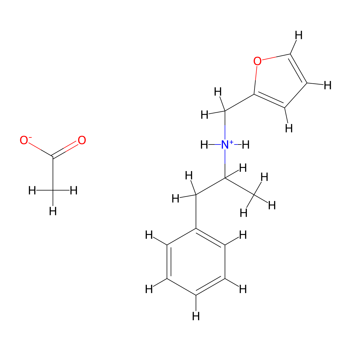 Furfurylamine, N-(alpha-methylphenethyl)-, acetate (+-)- molecular structure, CAS 2980-12-3