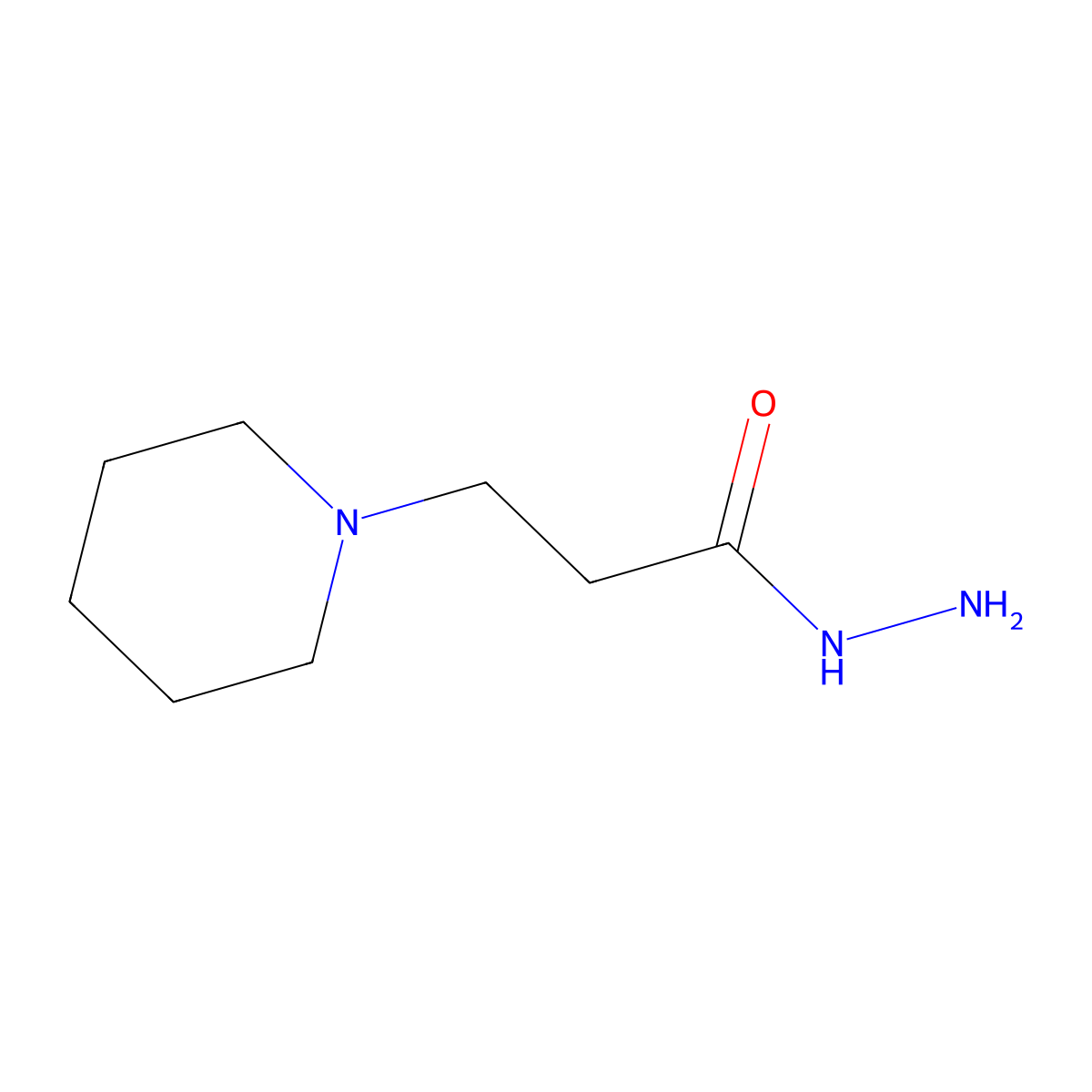 3-(Piperidin-1-yl)propanehydrazide molecular structure, CAS 29800-31-5