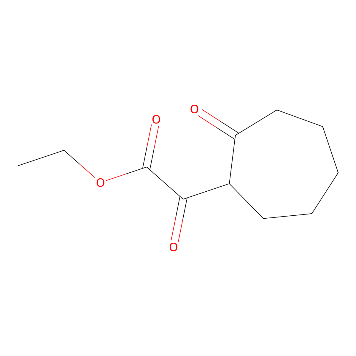 Ethyl oxo(2-oxocycloheptyl)acetate molecular structure, CAS 29800-43-9