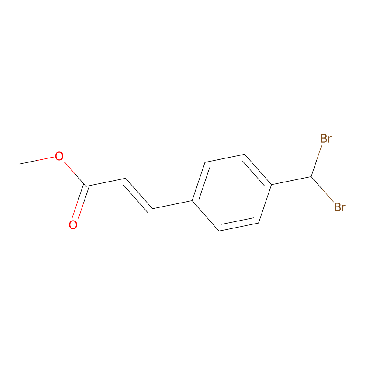 Methyl 3-[4-(dibromomethyl)phenyl]prop-2-enoate molecular structure, CAS 2980074-18-6