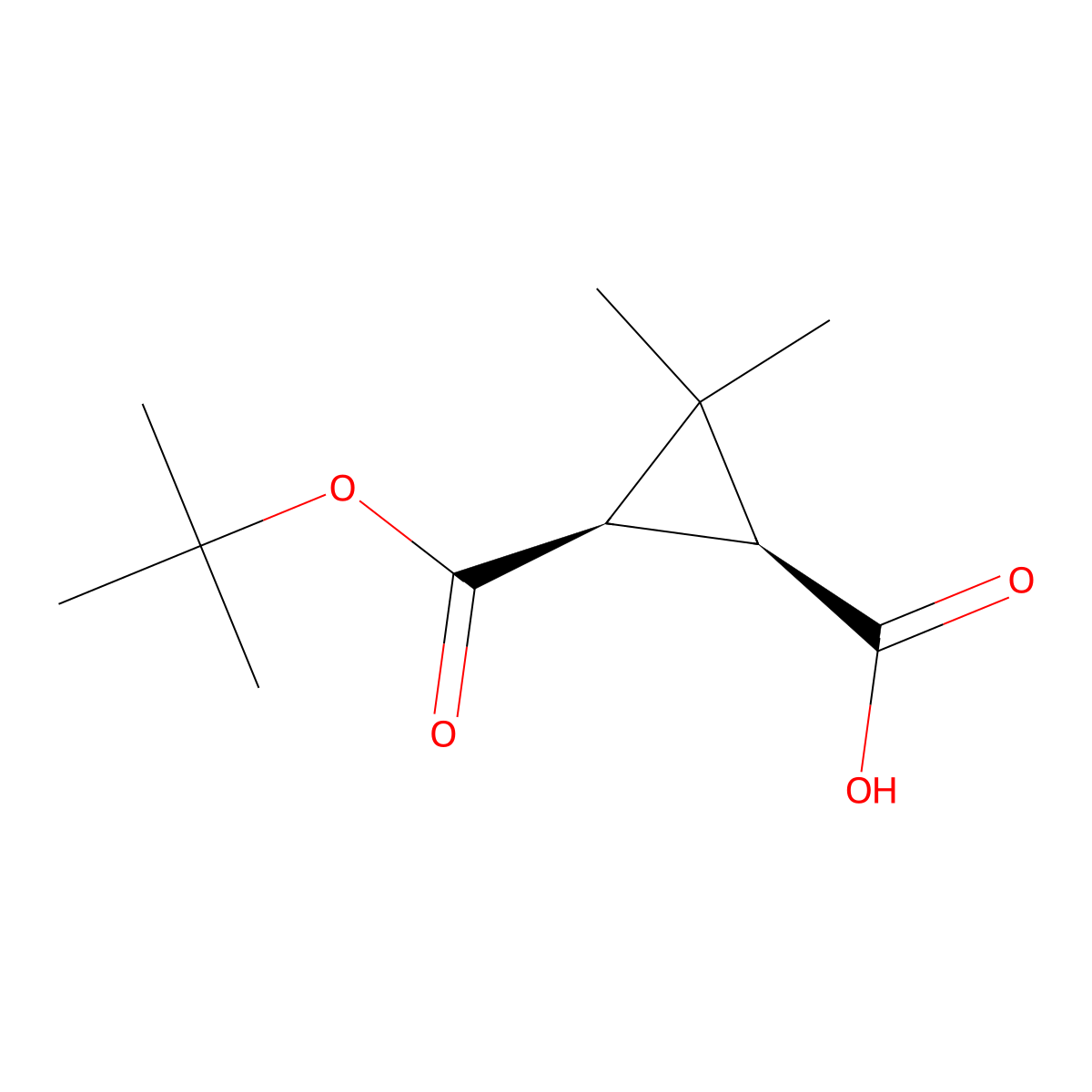 rac-(1R,3S)-3-[(tert-butoxy)carbonyl]-2,2-dimethylcyclopropane-1-carboxylic acid molecular structure, CAS 29801-44-3