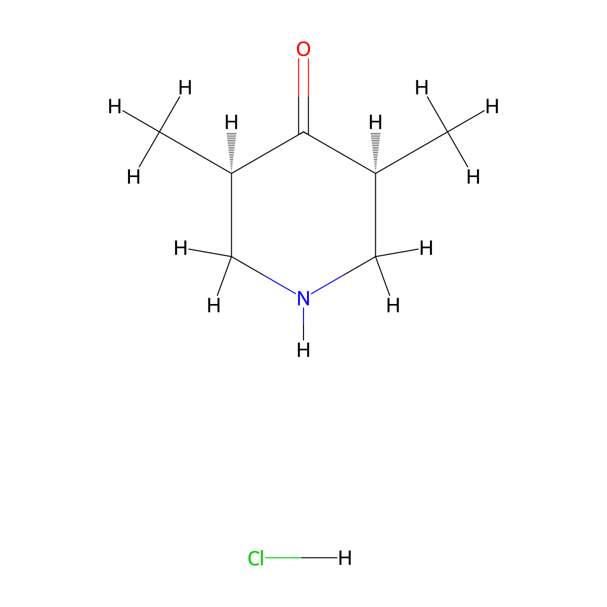 (3R,5S)-3,5-dimethylpiperidin-4-one hydrochloride molecular structure, CAS 29804-18-0