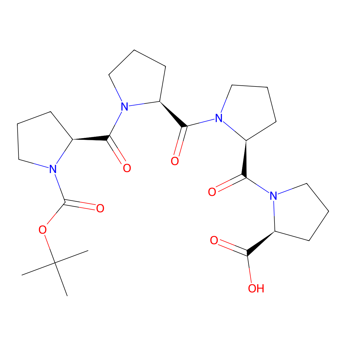 Boc-pro-pro-pro-pro-OH molecular structure, CAS 29804-52-2