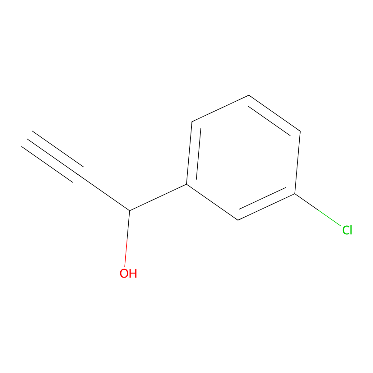 1-(3-Chlorophenyl)-2-propyn-1-ol molecular structure, CAS 29805-12-7