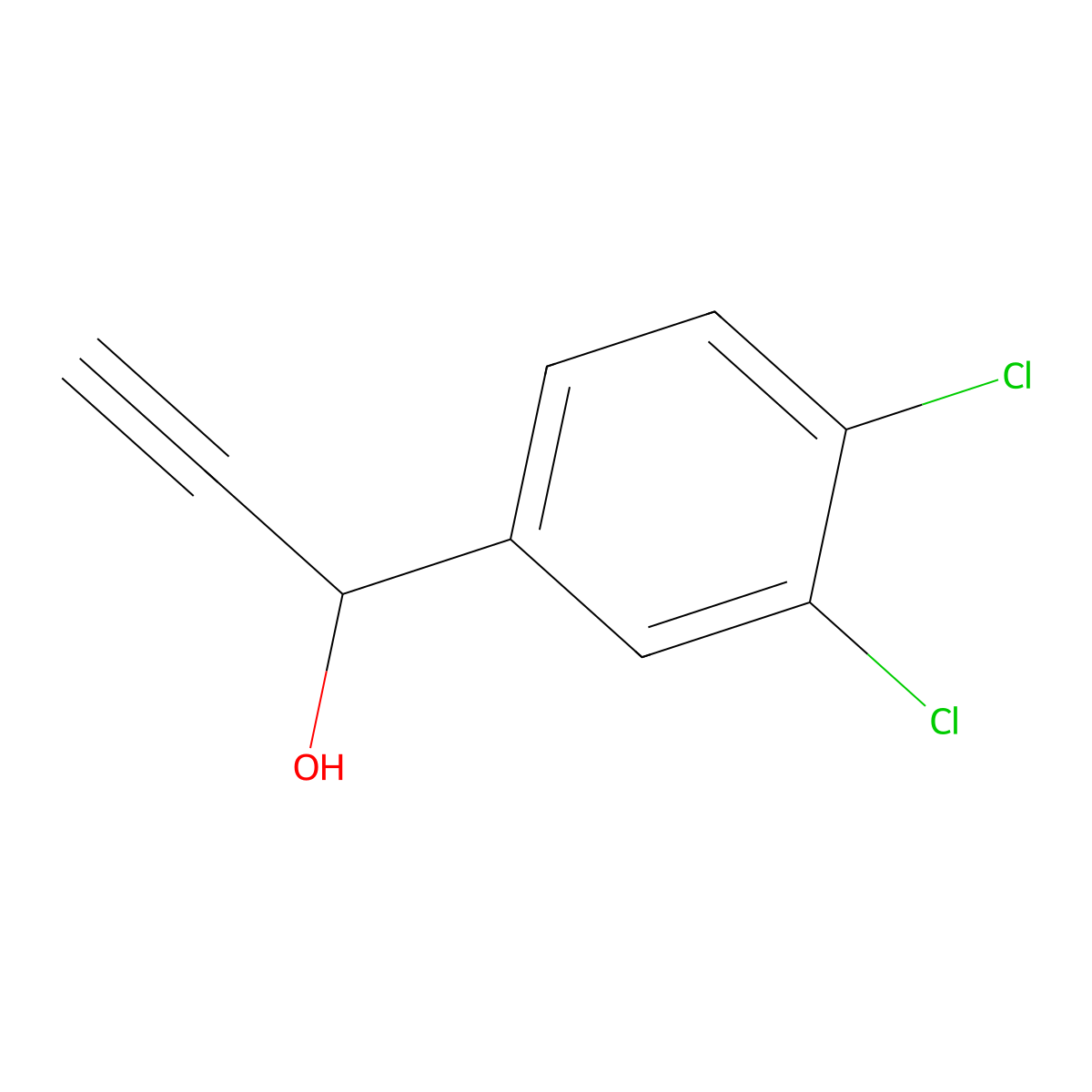 1-(3,4-Dichlorophenyl)-2-propyn-1-ol molecular structure, CAS 29805-14-9
