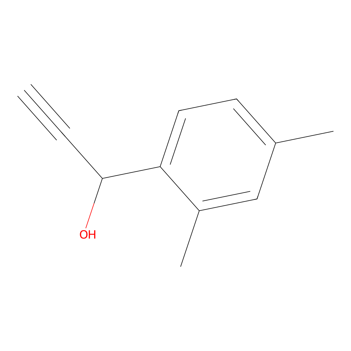 |A-Ethynyl-2,4-dimethylbenzenemethanol molecular structure, CAS 29805-19-4