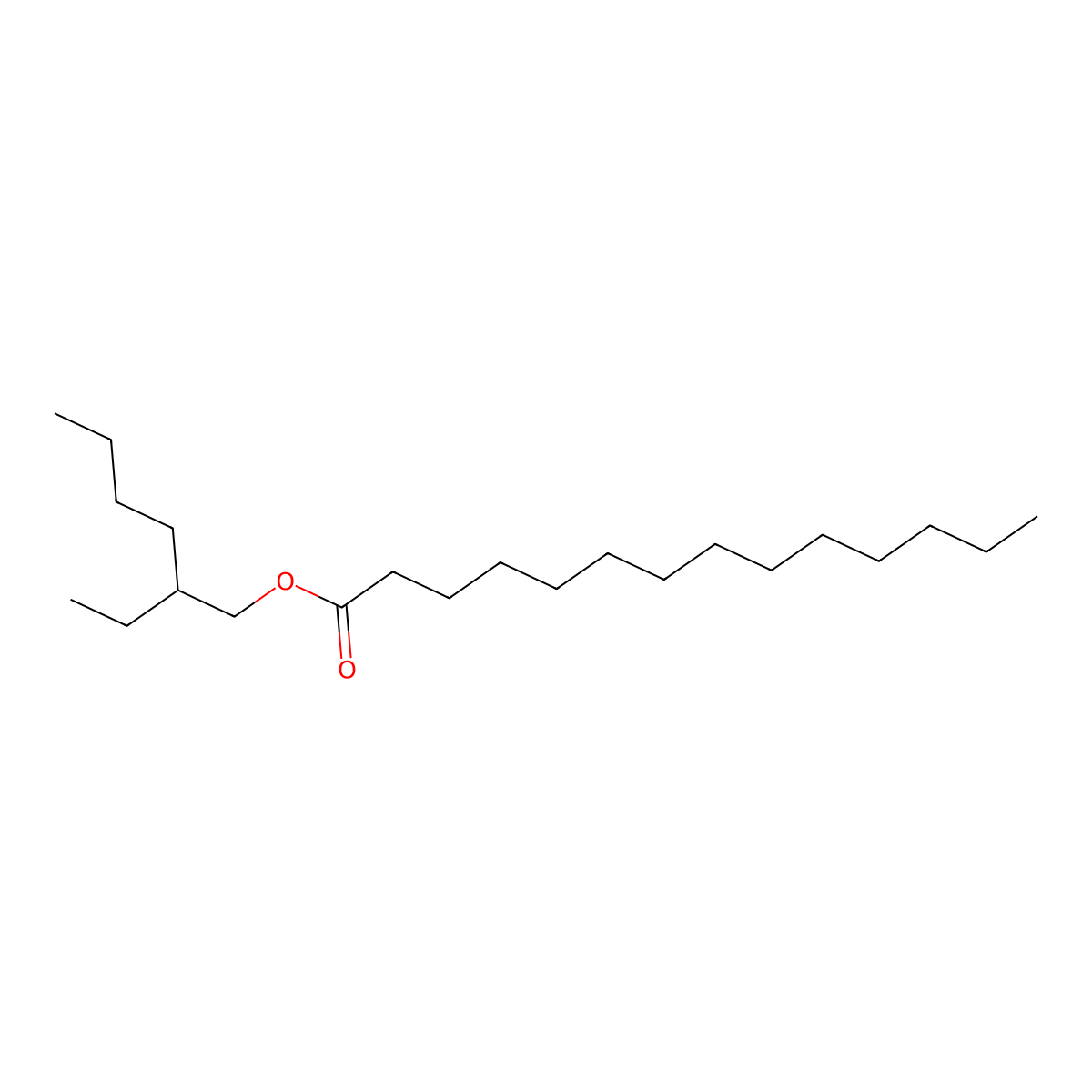 2-Ethylhexyl myristate molecular structure, CAS 29806-75-5