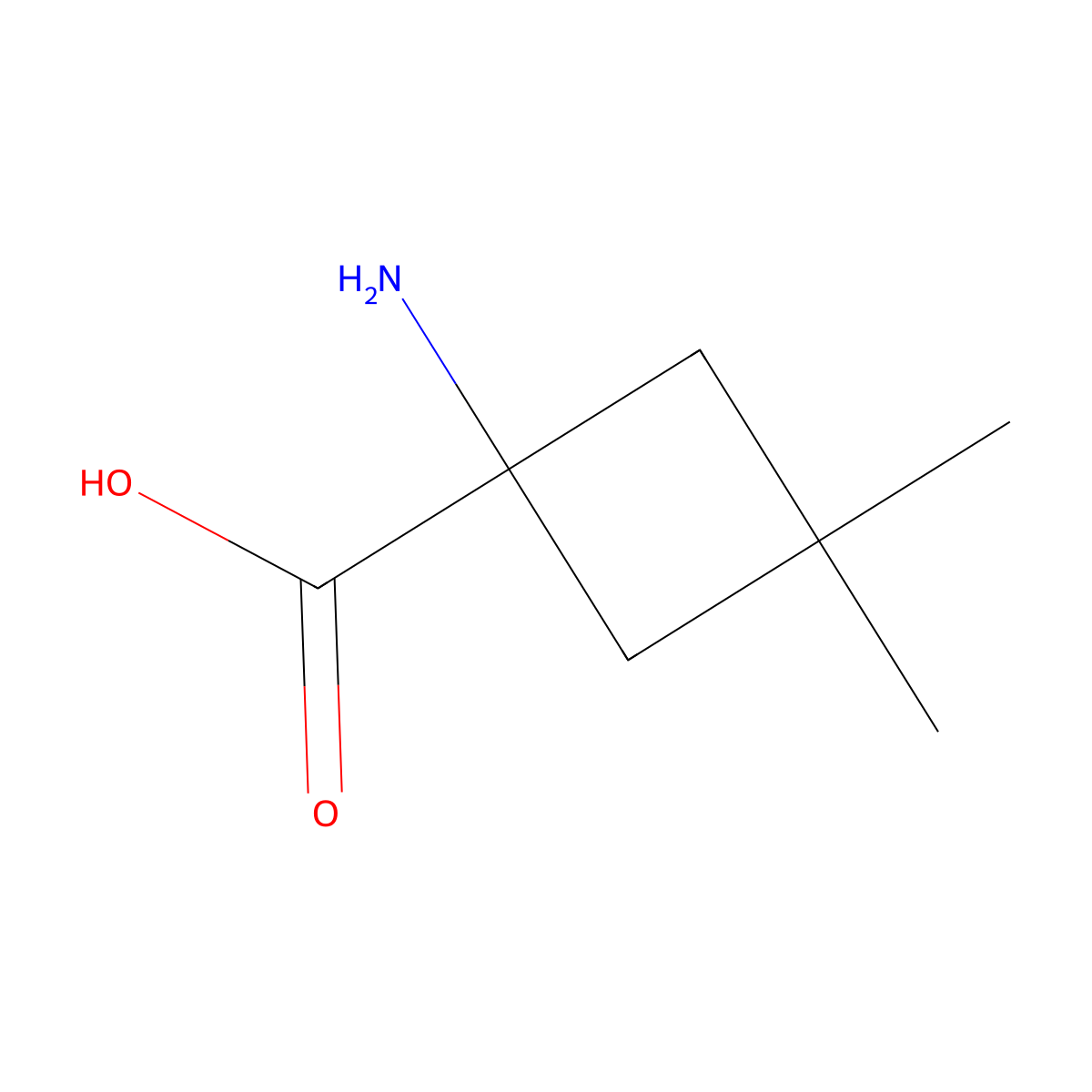 1-Amino-3,3-dimethylcyclobutane-1-carboxylic acid molecular structure, CAS 29810-92-2
