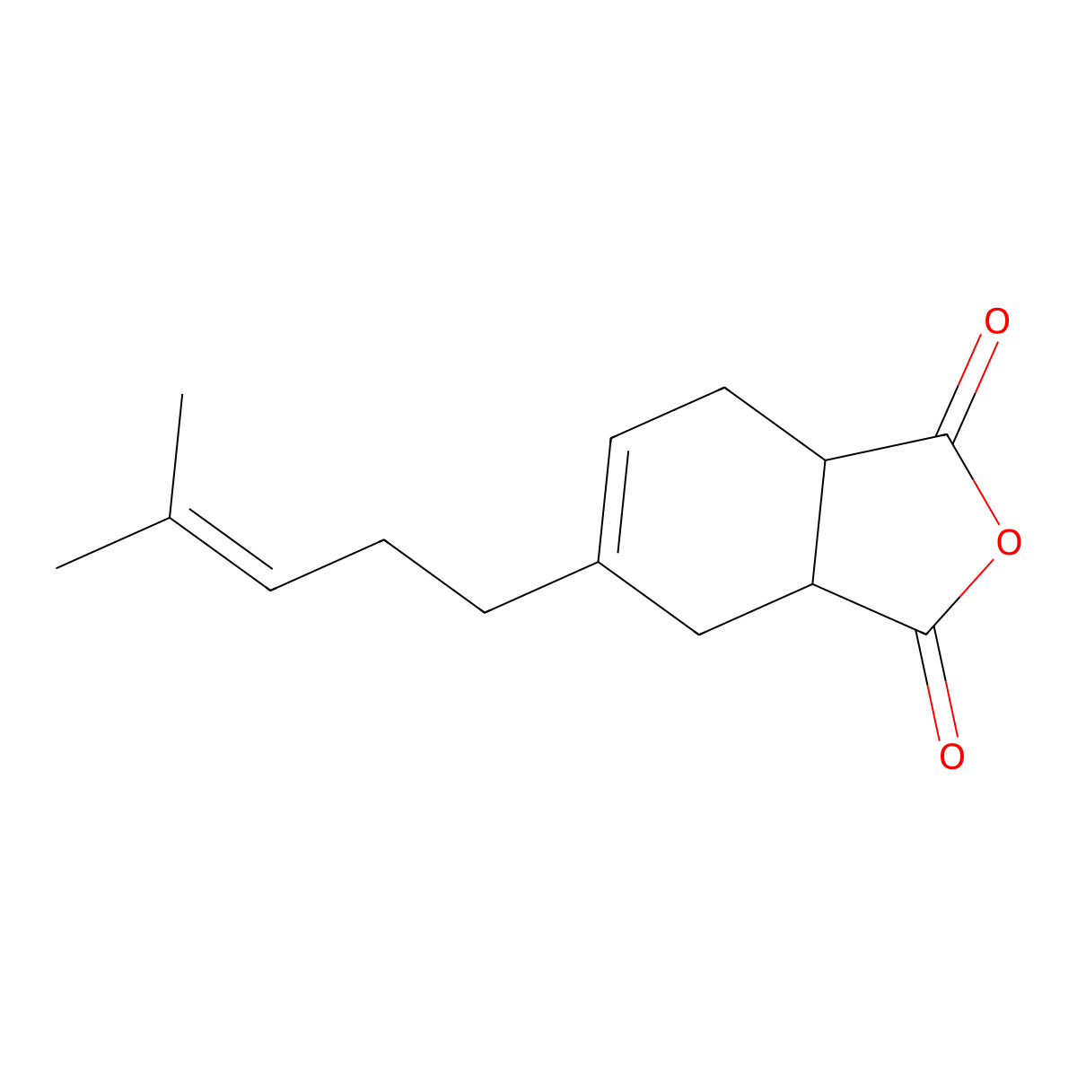 1,3-Isobenzofurandione, 3a,4,7,7a-tetrahydro-5-(4-methyl-3-penten-1-yl)- molecular structure, CAS 29811-04-9
