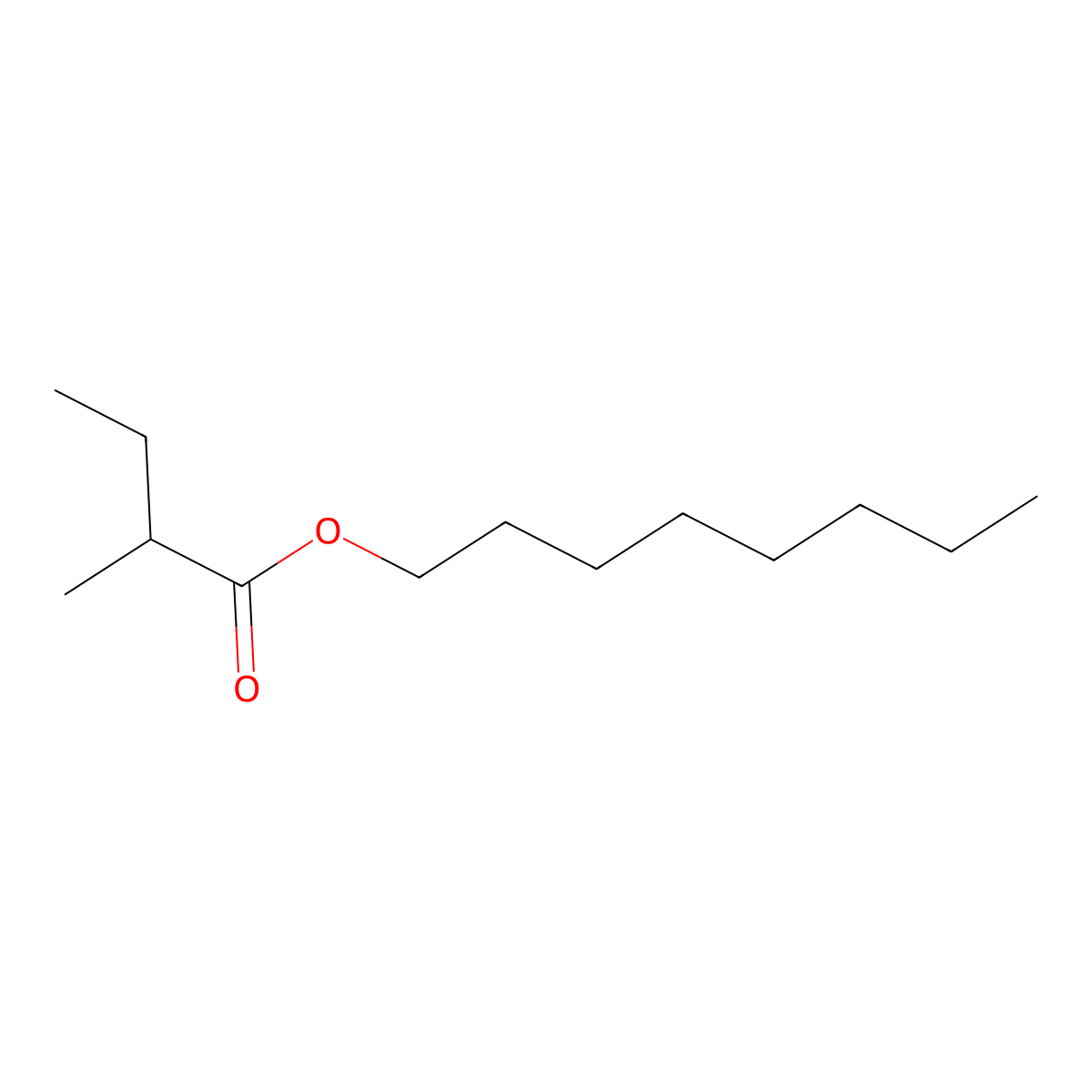 Octyl 2-methylbutyrate molecular structure, CAS 29811-50-5