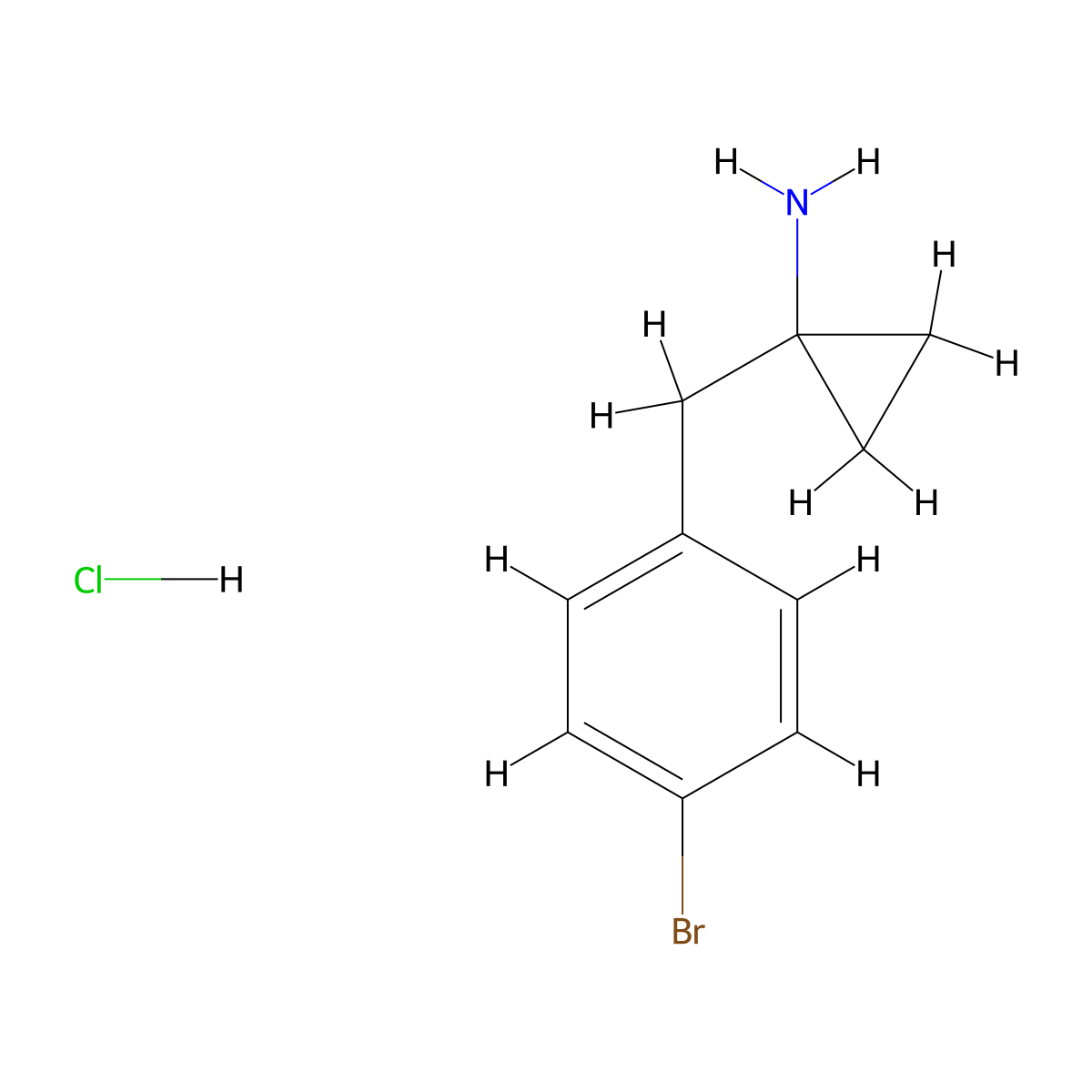 1-[(4-Bromophenyl)methyl]cyclopropan-1-amine hydrochloride molecular structure, CAS 29812-99-5