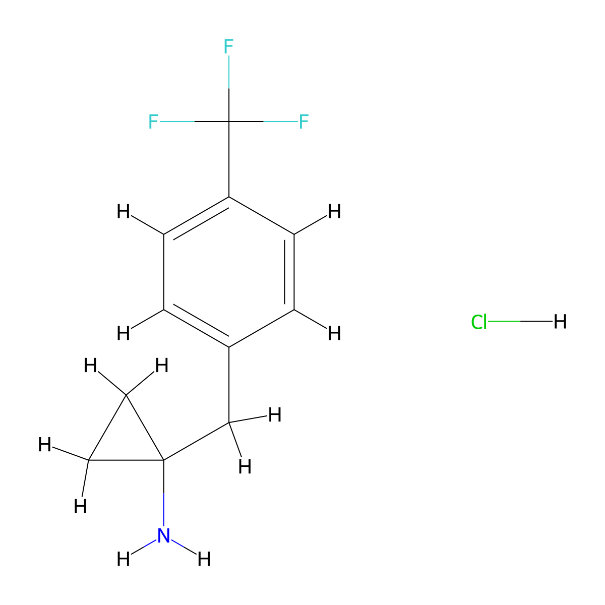 1-{[4-(Trifluoromethyl)phenyl]methyl}cyclopropan-1-amine hydrochloride molecular structure, CAS 29813-02-3