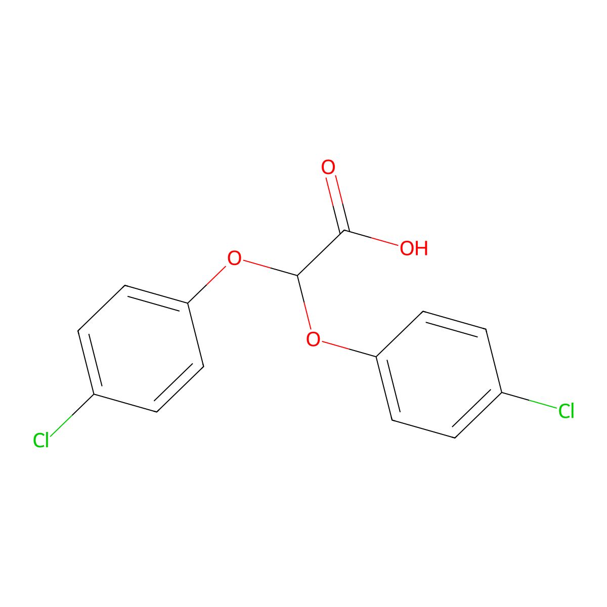 2,2-Bis(4-chlorophenoxy)acetic acid molecular structure, CAS 29815-94-9