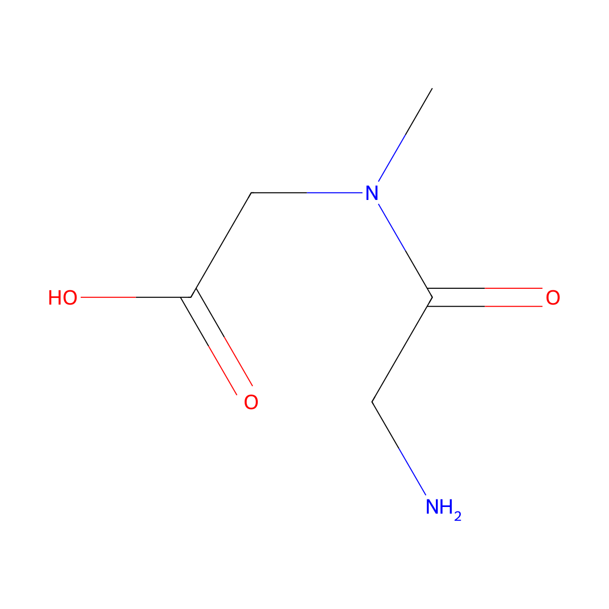 Glycylsarcosine molecular structure, CAS 29816-01-1