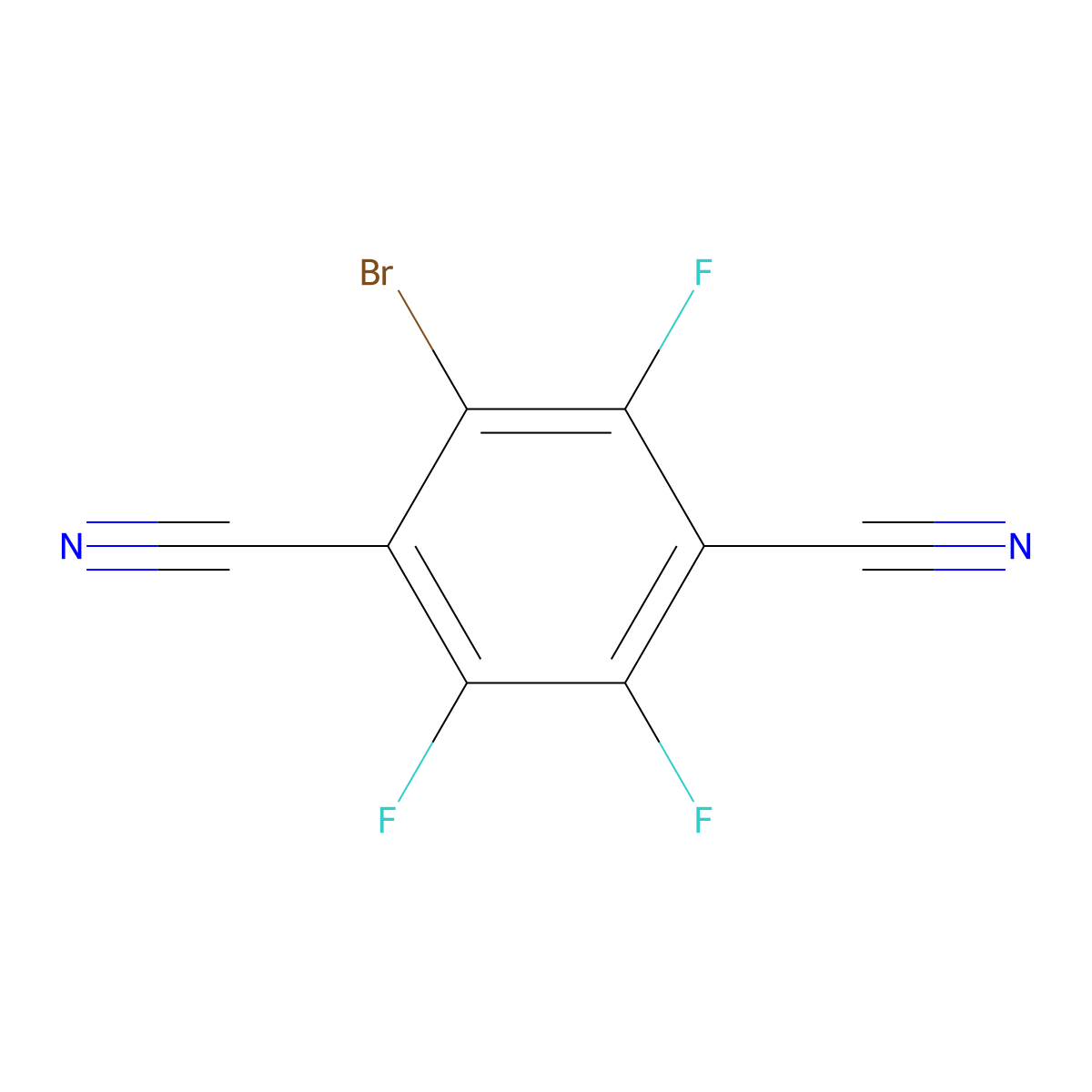 2-Bromo-3,5,6-trifluoroterephthalonitrile molecular structure, CAS 2981834-11-9