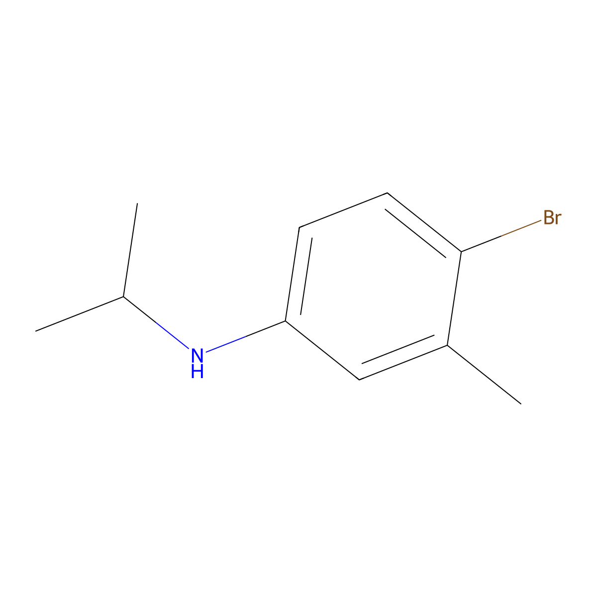4-bromo-3-methyl-N-(propan-2-yl)aniline molecular structure, CAS 298185-34-9