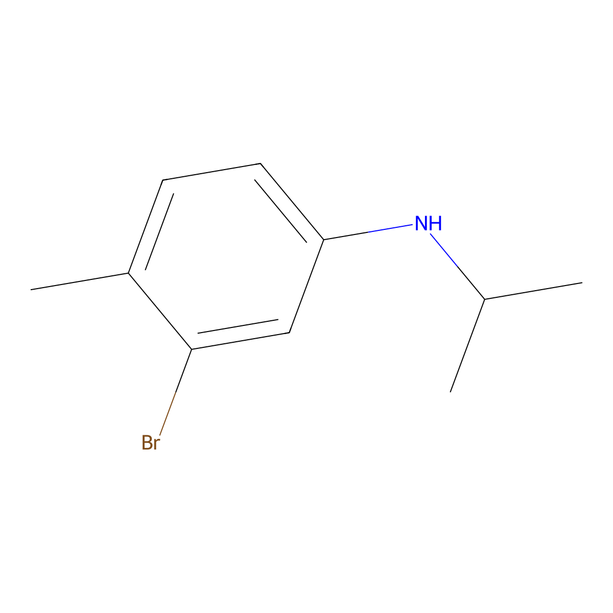 3-bromo-4-methyl-N-(propan-2-yl)aniline molecular structure, CAS 298185-50-9